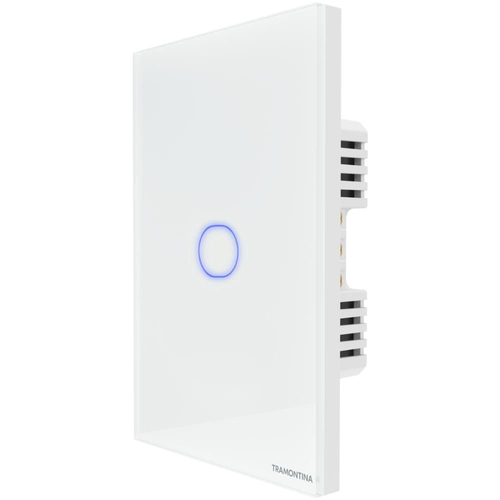 Interruptor Touch Smart Tramontina 1 Canal Painel Vidro Branco com Controle Remoto
