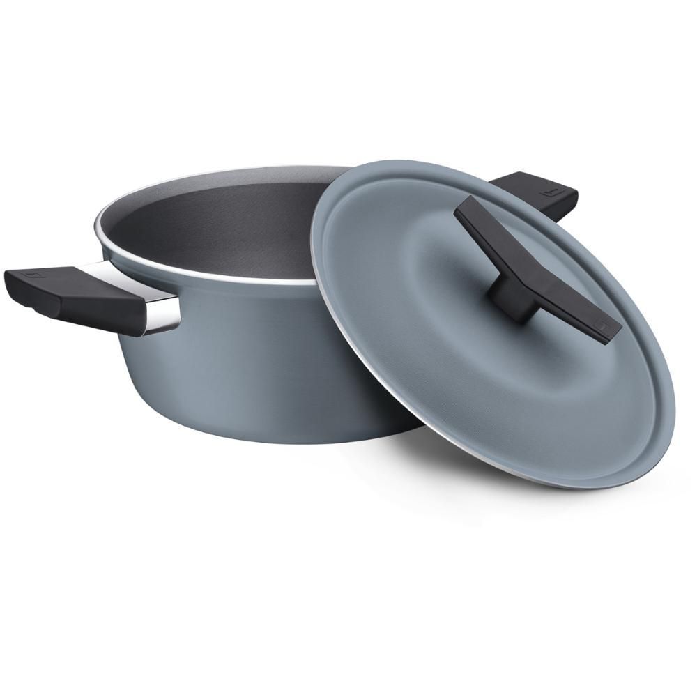 Caçarola Spezia Induction Alumínio com Revestimento Antiaderente Starflon Excellent 24CM 4,3L Azul Ardósia Tramontina