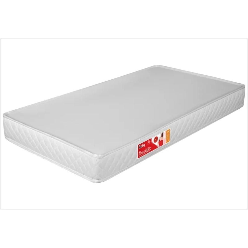 Colchão Infantil para Berço Liso 130X70X10CM D18 com Tratamento Antiácaro e Antialérgico Branco Prorelax Espumas