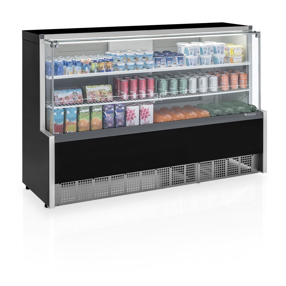 Vitrine Refrigerada Expositora Aurora Gelopar GPSA175RPR 175L 1 Porta Preto 220V Conservação Bebidas