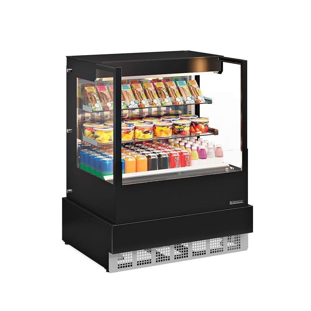 Vitrine Refrigerada Aberta Vertical Gelopar GGEA100PR 1000L sem Porta Preto 220V