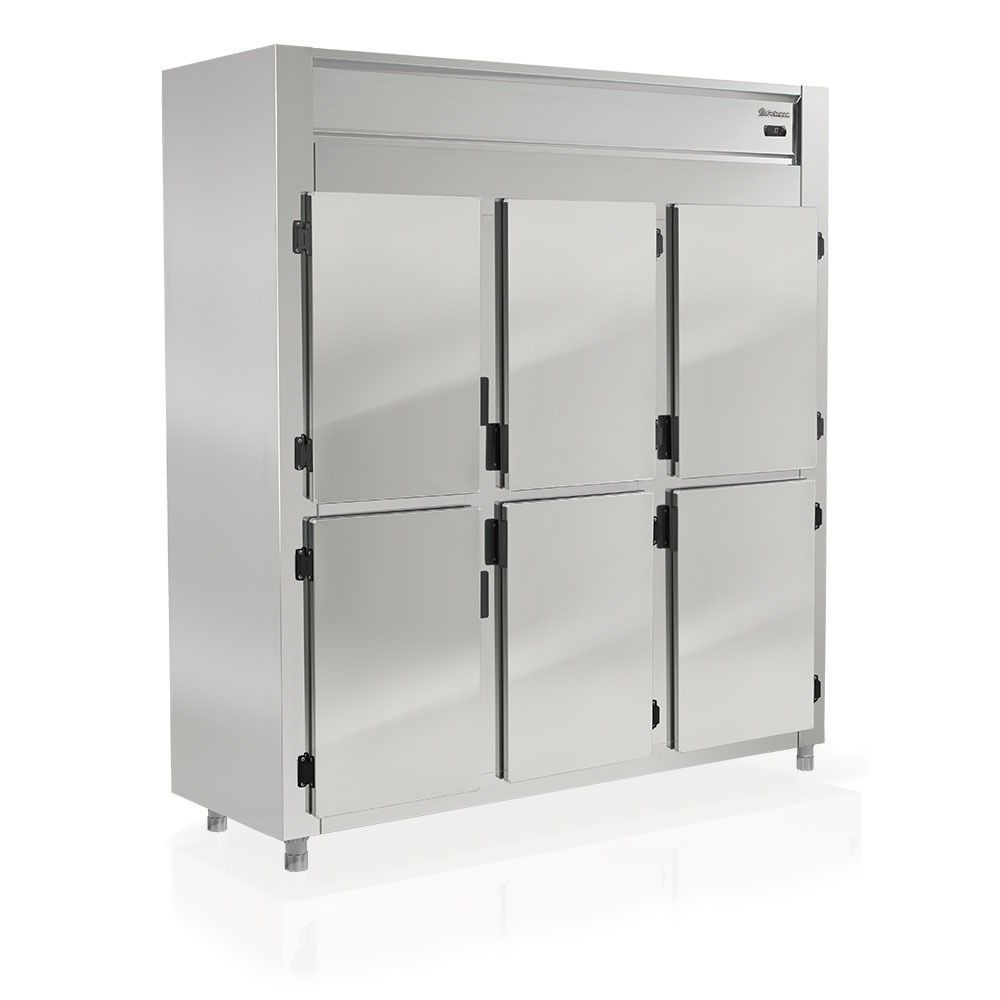 Refrigerador Comercial GREP6P com Refrigeração por Ar Forçado e Degelo Automático Inox Gelopar