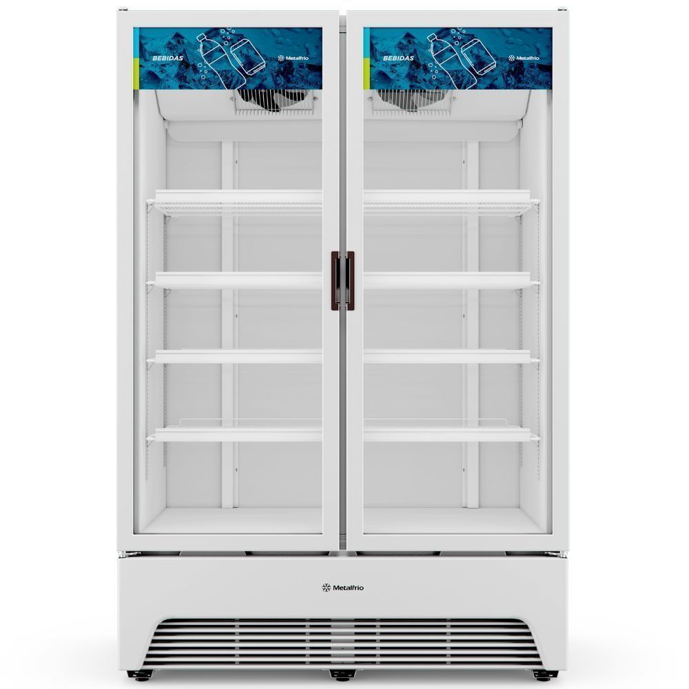 Refrigerador de Bebidas Porta Dupla Metalfrio VBM3AL 1257L 2 Branco 220V com Prateleiras de Vidro