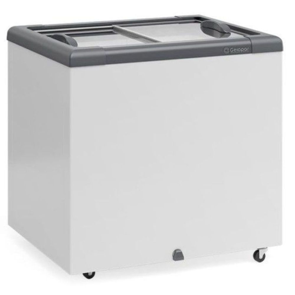 Freezer Horizontal Gelopar Degelo Manual 210L Porta de Vidro Temperado GHD200 Cinza 220V