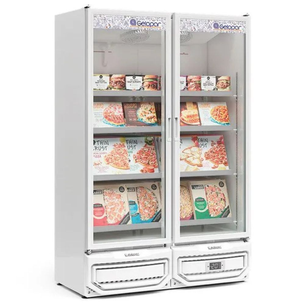Freezer Expositor Vertical Gelopar GCVC950EL 957L 2 Portas Branco 220V