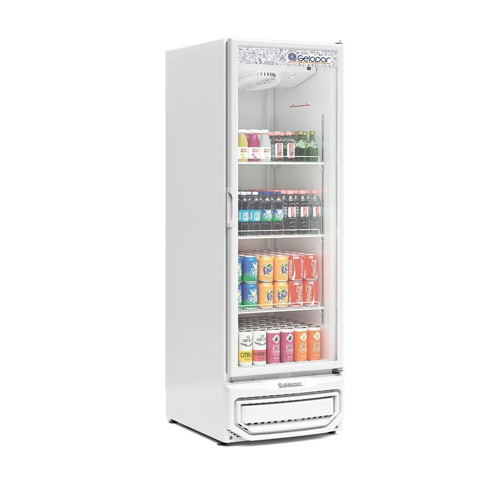Expositor Refrigerador Vertical de Bebidas GRV57BR Gelopar 570L 1 Portas Branco 220V