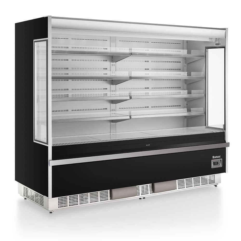 Expositor Refrigerador Vertical Aberto Gelopar GSTO2400 2400L 1 Porta Preto 220V