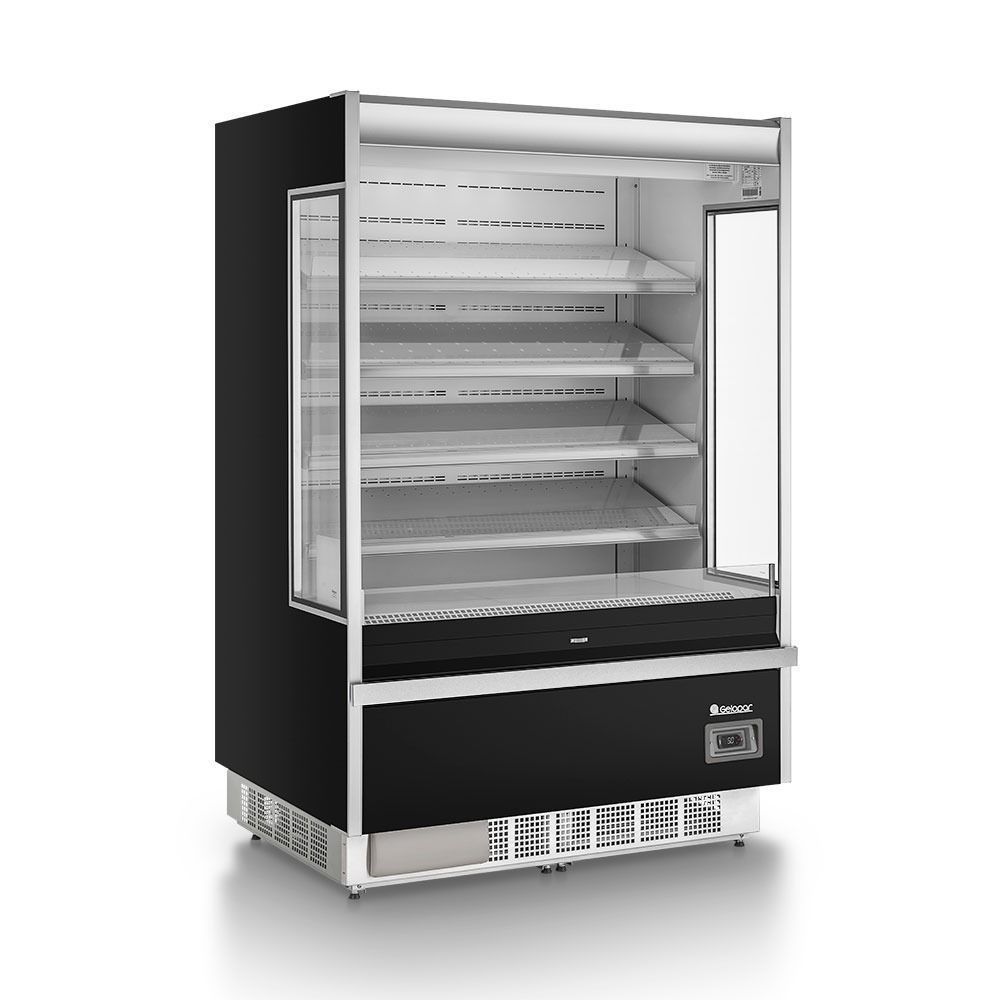 Expositor Refrigerador Vertical Aberto Gelopar GSTO1300 1300L sem Porta Preto 220V