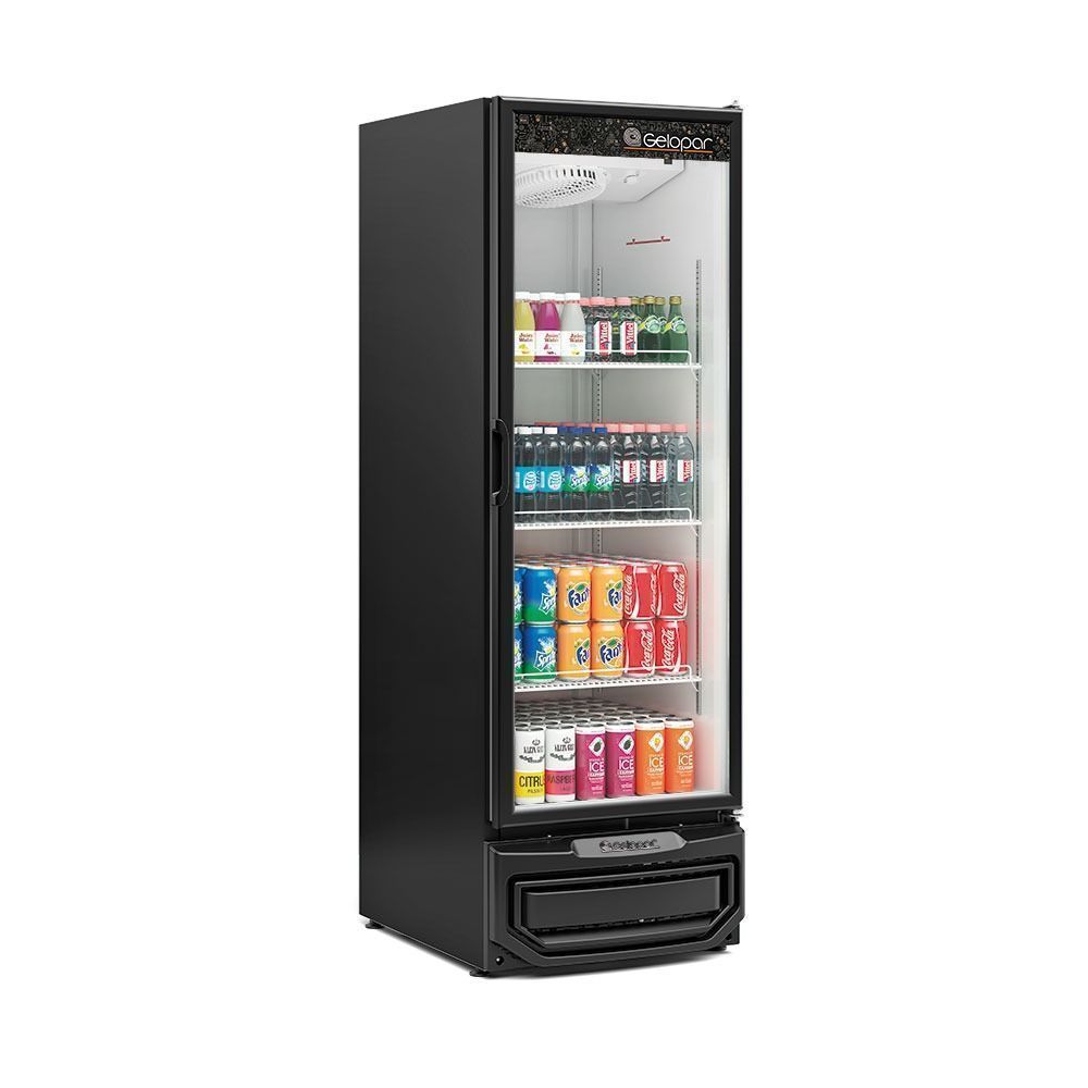Expositor Refrigerado Vertical Gelopar GRV57PR 570L 1 Portas Preto 220V