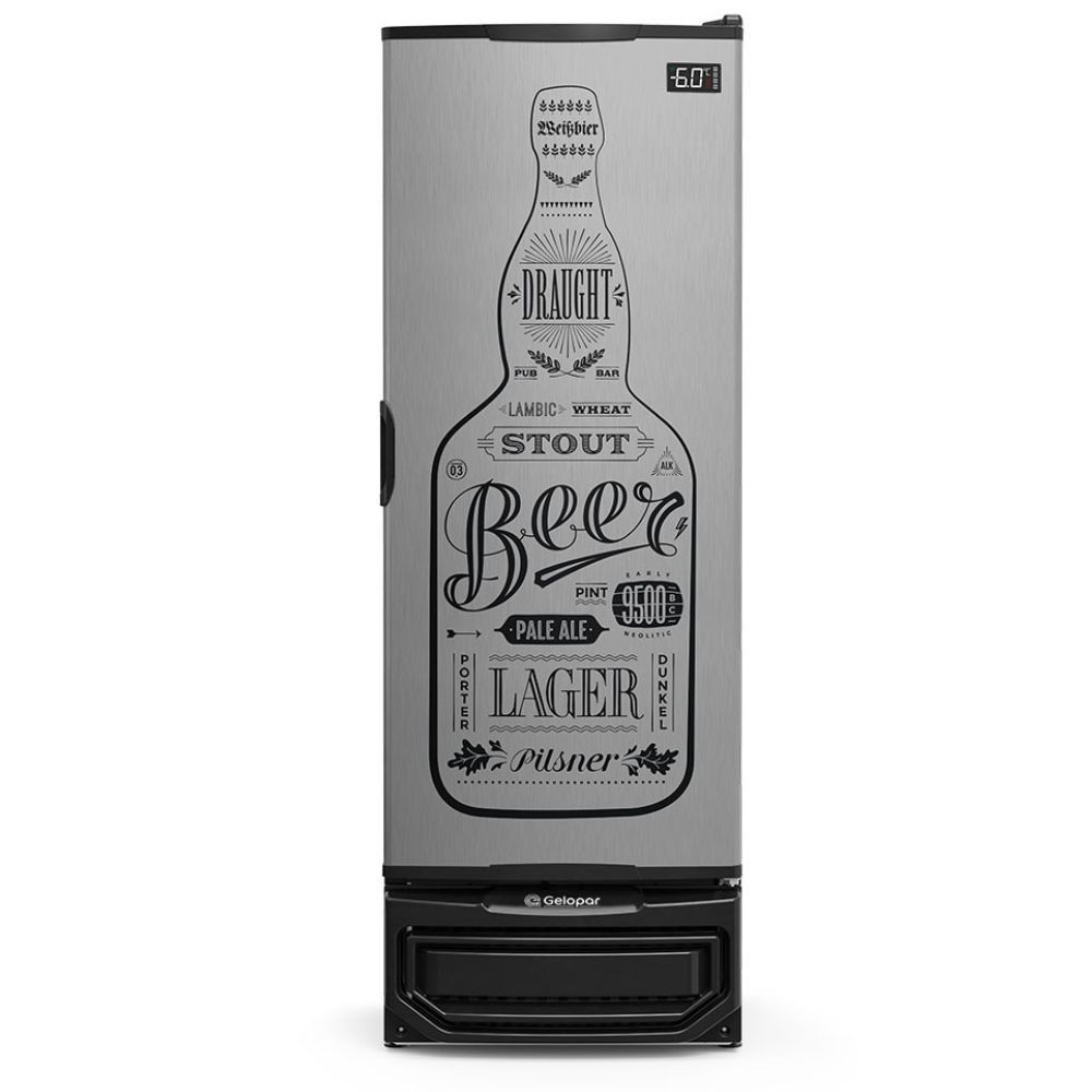 Cervejeira Vertical Gelopar GCB40GW 410L Porta Cega Inox Controle Eletronico 220V