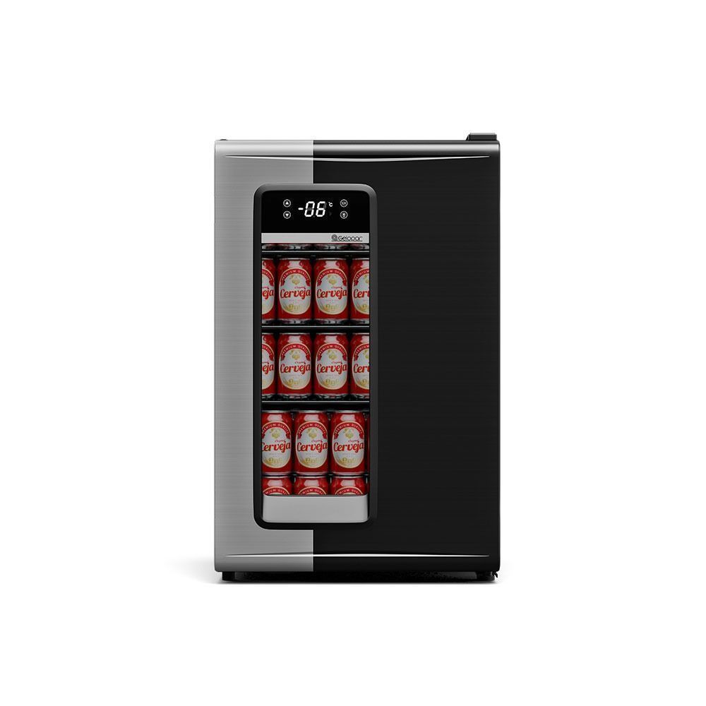 Cervejeira Gelopar GRB-100 95L Porta Vidro Duplo Preto com Display Digital Iluminação LED Controle Eletrônico 220V