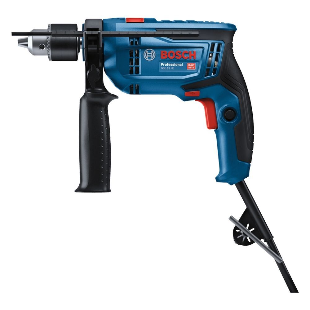 Furadeira de Impacto Bosch Profissional GSB 13 RE com Chave de Mandril e Empunhadeira Auxiliar e Limitador