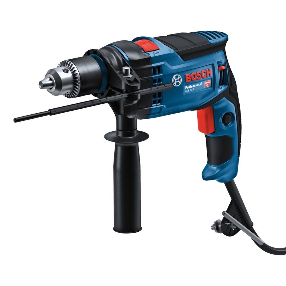 Furadeira de Impacto Bosch Profissional GSB 16 RE com Chave de Mandril e Limitador de Profundidade 850W 220V