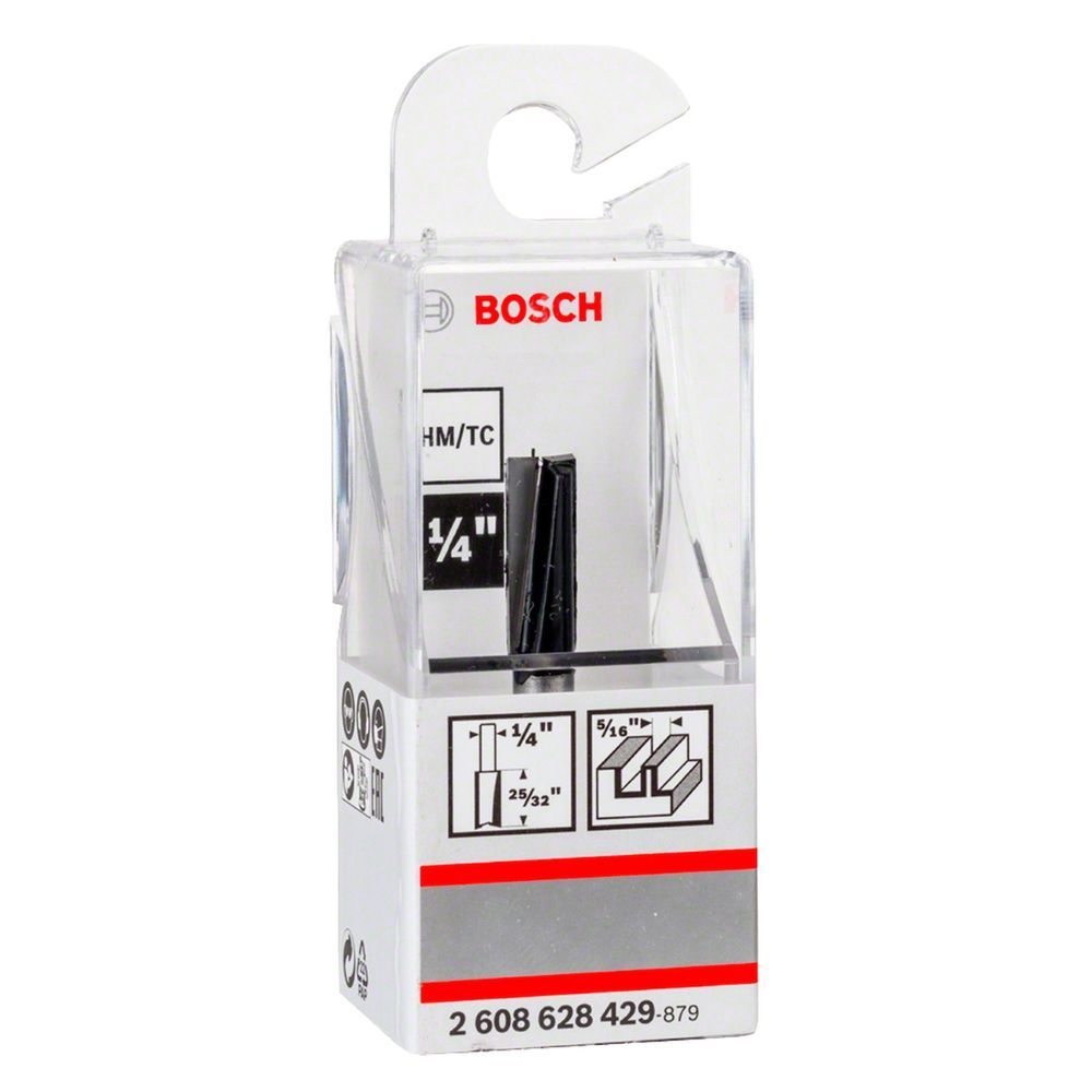 Fresa de Ranhurar 1-4'' D1 8mm l 19.5mm g 51mm Cortes Precisos e Duráveis com Carbeto de Tungstênio Bosch
