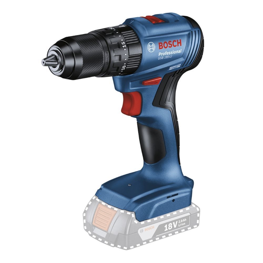 Furadeira Parafusadeira Bosch Profissional GSB 185-LI com LED e Mandril 10mm 180W Azul 18V