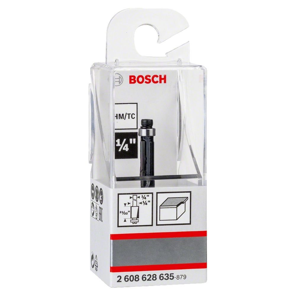 Fresa de Alinhar Standard 1-4'' 6,3512,7mm G54mm com Lâminas de Carbeto de Tungstênio e Rolamento de Esferas Bosch