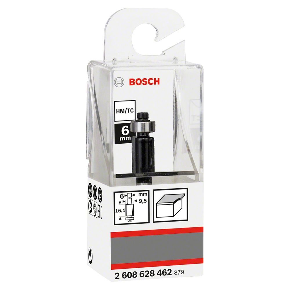 Fresa Standard 6mm para Corte Rente Preciso com Rolamento de Esferas e Lâminas de Carbeto de Tungstênio Bosch