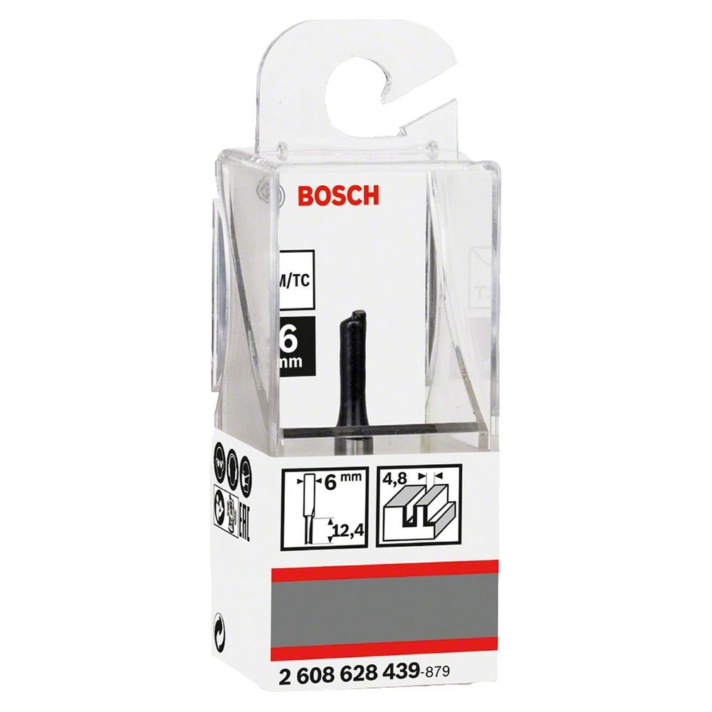 Fresa Reta Fresa Reta Bosch Standard 6mm Corte Preciso em Madeira Carbeto de Tungstênio 6mm D1 4,8mm l 12,4mm g 51mm