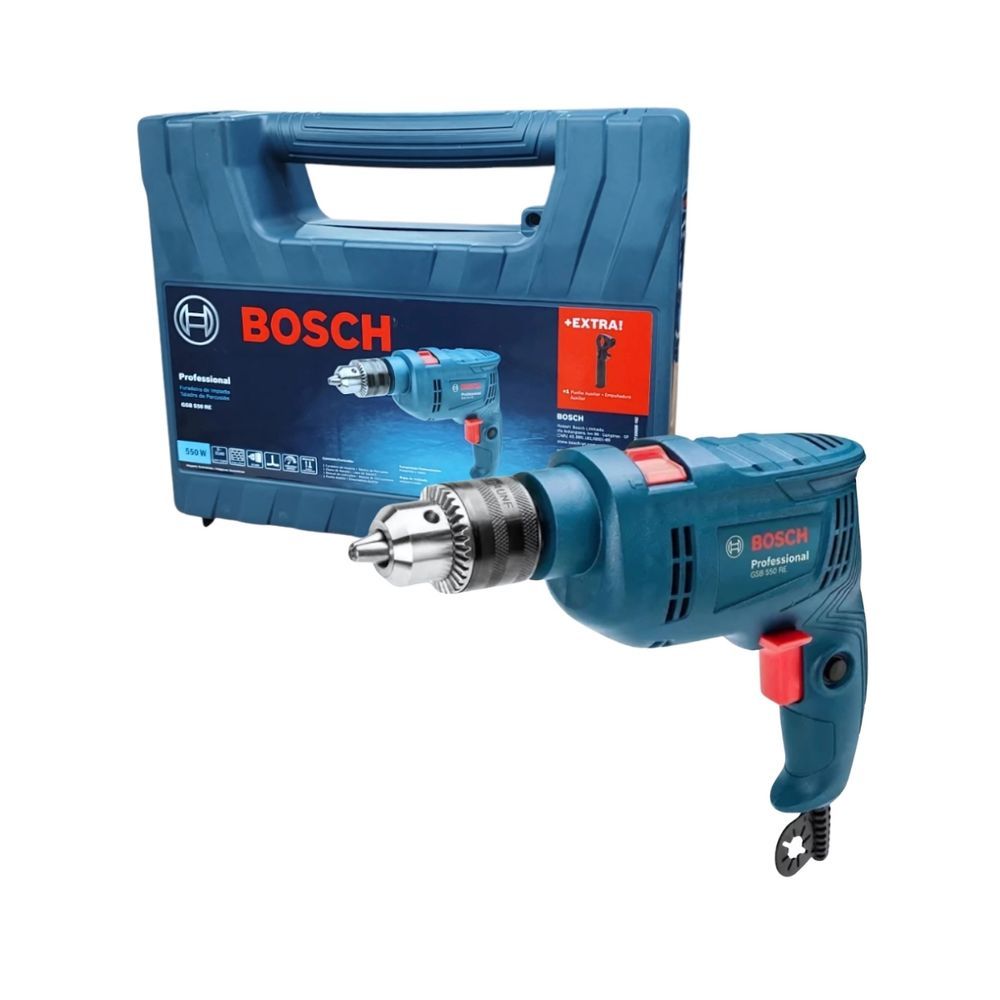 Furadeira de Impacto Bosch para Uso Doméstico GSB 550 com Maleta 550W Azul 220V