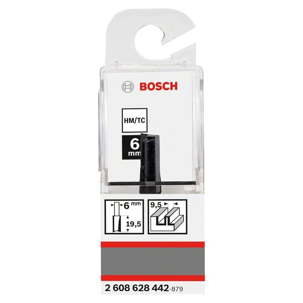 Fresa Reta Standard 6MM com Alta Durabilidade em Carbeto de Tungstênio Inox Bosch
