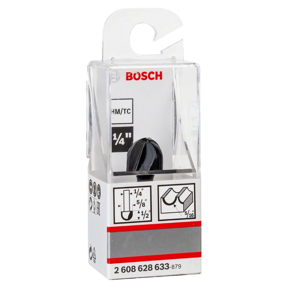 Fresa de Meia-cana G45mm 8x5,9x12,3mm Acabamento em Gumes com Raio Carbeto de Tungstênio Bivolt Bosch