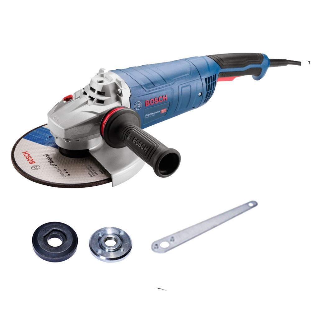 Esmerilhadeira Angular GWS 25-230 Vulcano 2500W com Gatilho Homem-Morto e Resfriamento Superior na Cor Inox Bosch