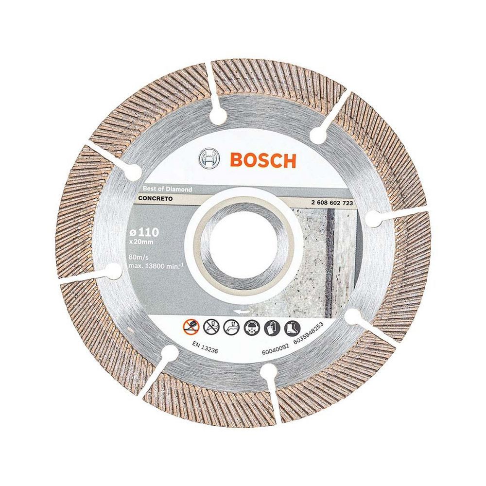 Disco Diamantado Best For Concrete para Cortes em Concreto com Alta Durabilidade 110x20x2x8mm Cinza Bosch