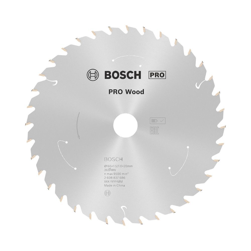 Disco de Serra Circular Pro Wood Cordless 165MM 36 D para Cortes Precisos com Corte Extrafino e Bivolt Bosch