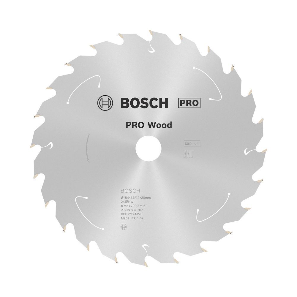 Disco de Serra Circular Pro Wood Cordless 184MM 24 Dentes Corte Extrafino para Madeira Macia e Maciça Bosch