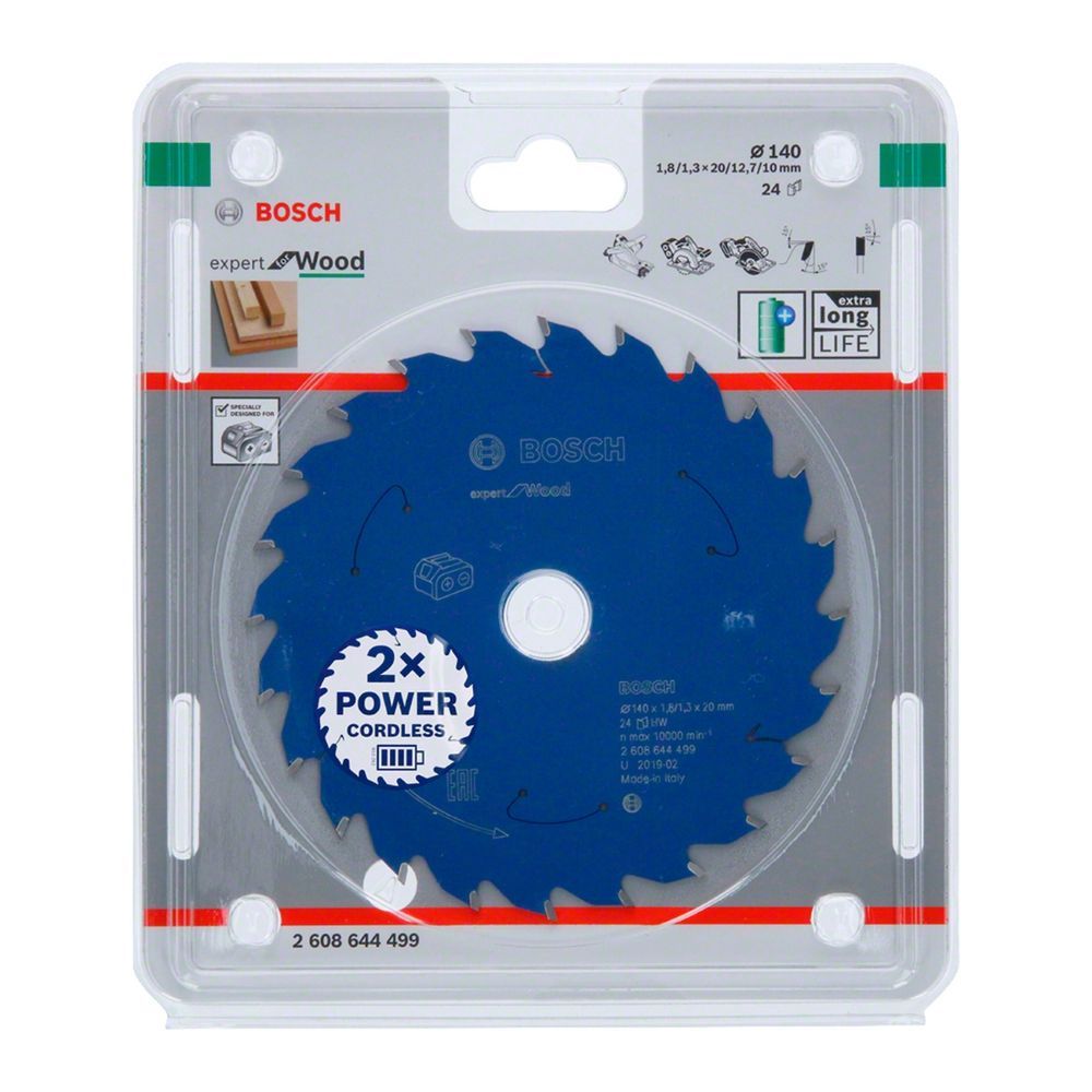Disco de Serra Circular Expert For Wood Cordless 24D com Espessura Extra Fina e Dentes em Carbeto de Tungstênio