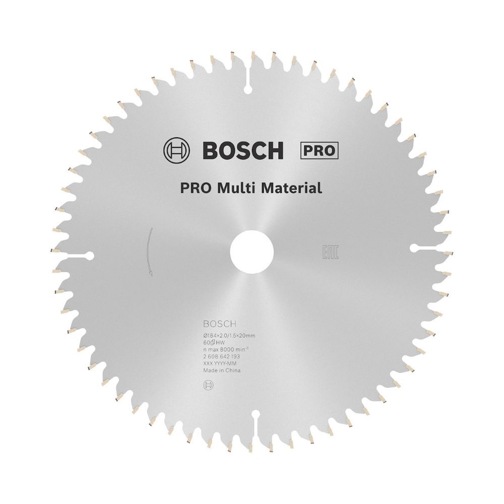Disco de Serra Circular Pro Multi Material 184mm 60D Corte em Múltiplos Materiais Geometria HLTCG Aço Temperado SK5