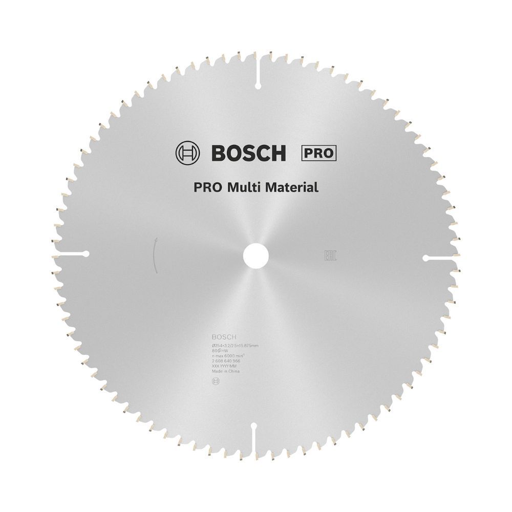 Disco de Serra Circular Pro Multi Material 254MM 80D com Dentes de Carbeto de Alta Qualidade e Geometria HLTCG Aço