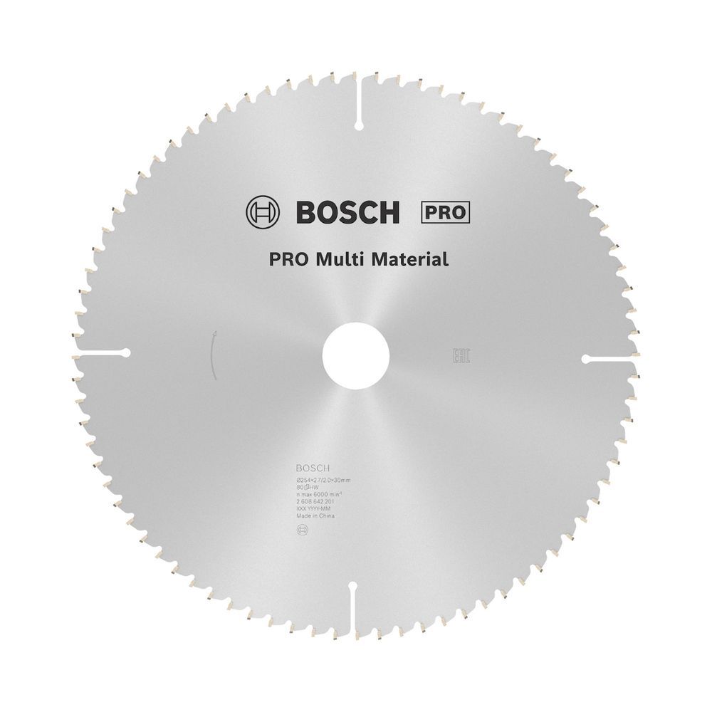 Disco de Serra Circular Pro Multi Material Cortes Limpos e Poderosos em Materiais Abrasivos 254mm 80D Bivolt Bosch