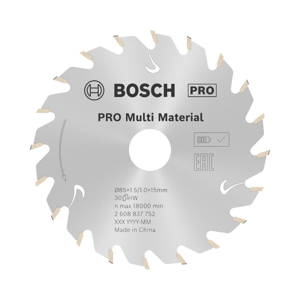 Disco de Serra Circular Multimaterial Cordless 85mm30d 85MM 30 Dentes Alta Precisão Prata Bosch
