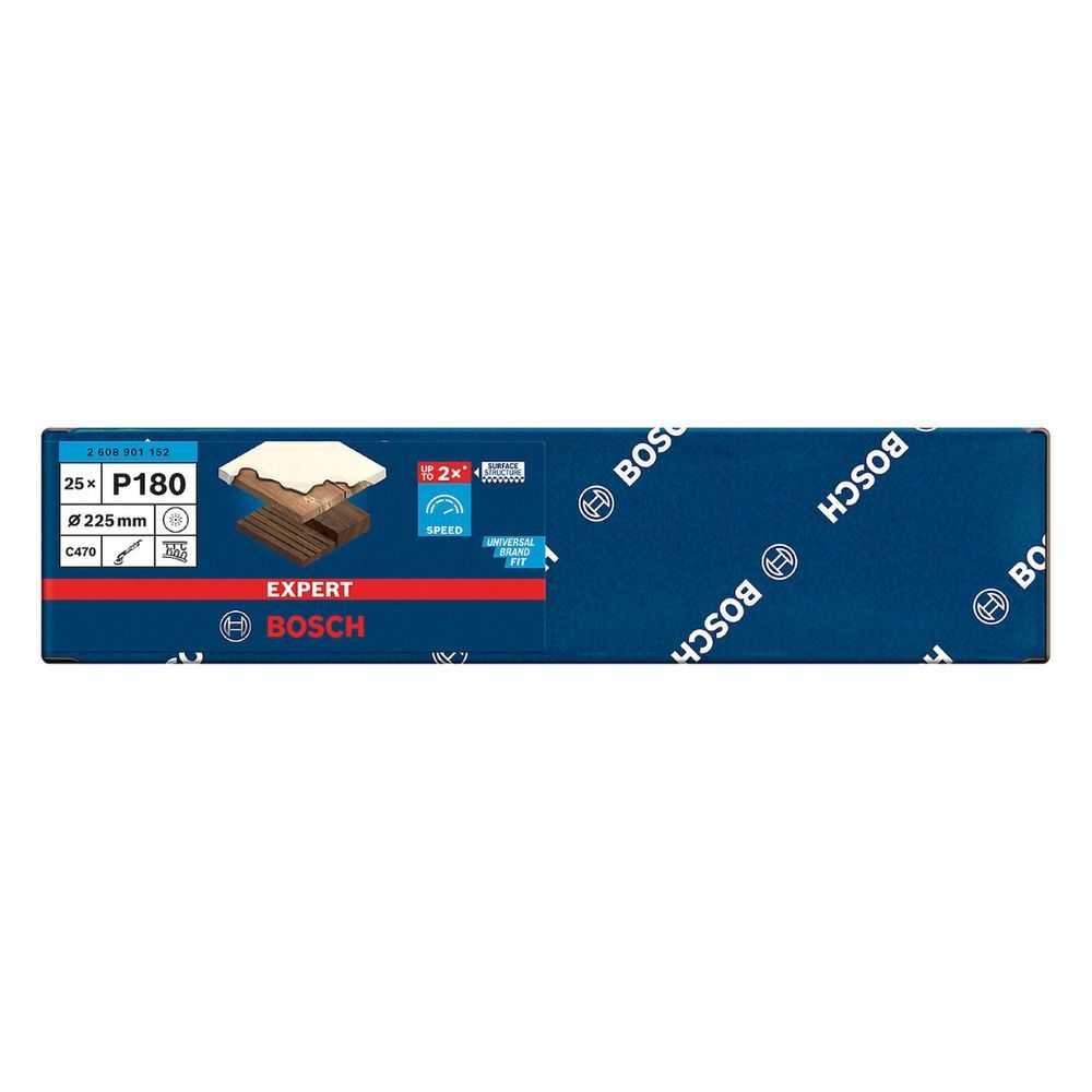 Disco de Lixa Bosch Expert C470 com Revestimento de Estearato de Cálcio 225MM G180 25 Peças Bivolt