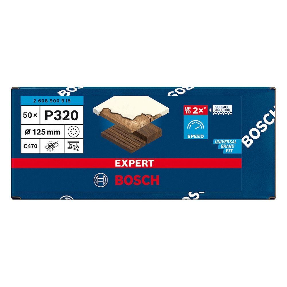 Disco de Lixa Expert C470 125mm com Revestimento de Estearato de Cálcio para Evitar Empastamento Cinza Bosch