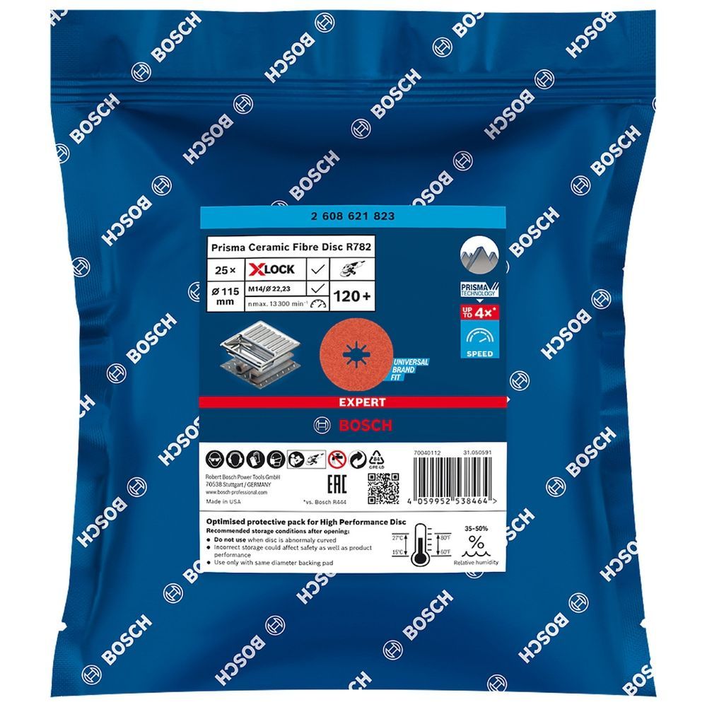 Disco de Desbaste Expert Prisma Ceramic 115mm com Tecnologia para Desbaste Até 80% Mais Rápido e Autoafiamento Cinza