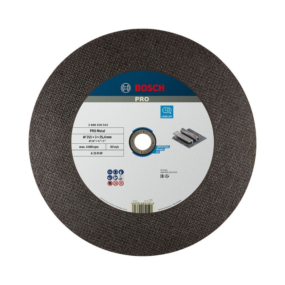 Disco de Corte Pro Metal 355x3mm Alta Performance com Estabilidade e Segurança para Aço Bosch