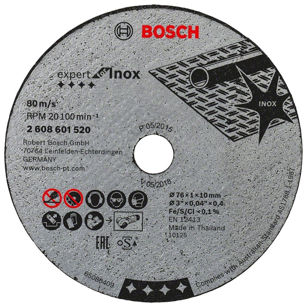Disco de Corte Pro Stainlesssteel&metal Cortes Rápidos e Precisos em Aço e Aço Inox 76mm 5un Prata Bosch