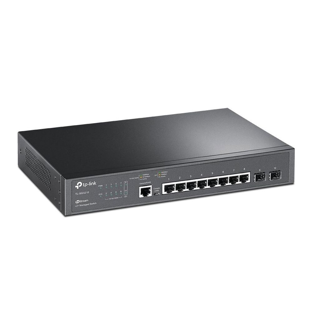 Switch Gerenciável TL-SG3210 8 Portas Gigabit com 2 Slots SFP Preto TP-Link
