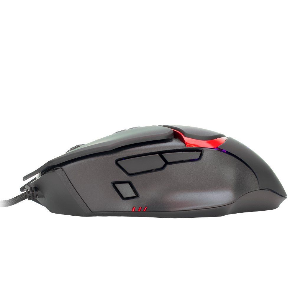 Mouse Gamer Evus MO-07 com 8 Botões Programáveis e DPI Ajustável Até 3200 e Iluminação LED Preto