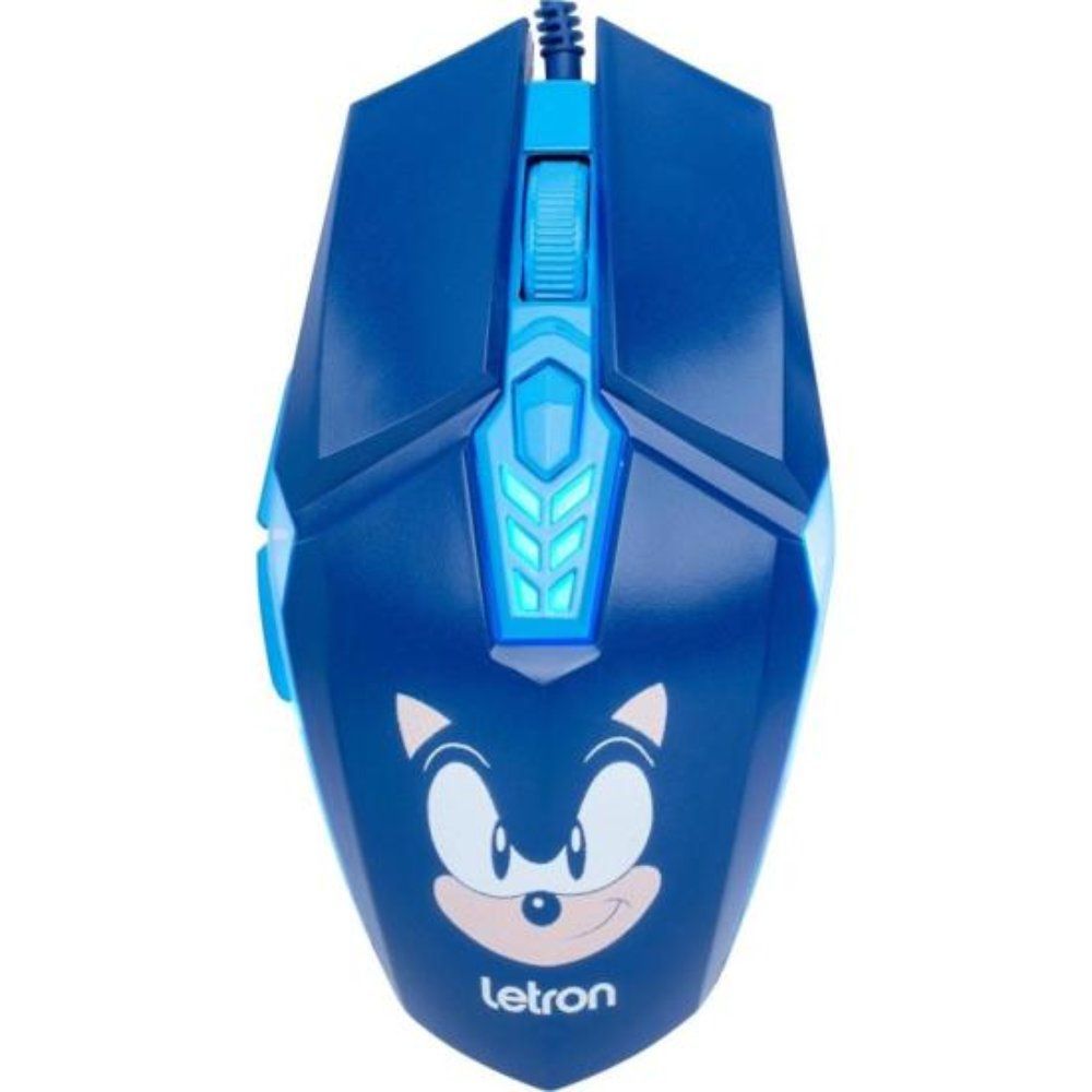 Mouse Gamer Letron Sonic USB Plug And Play Iluminacao RGB 3600DPI LED 6 Botoes Azul