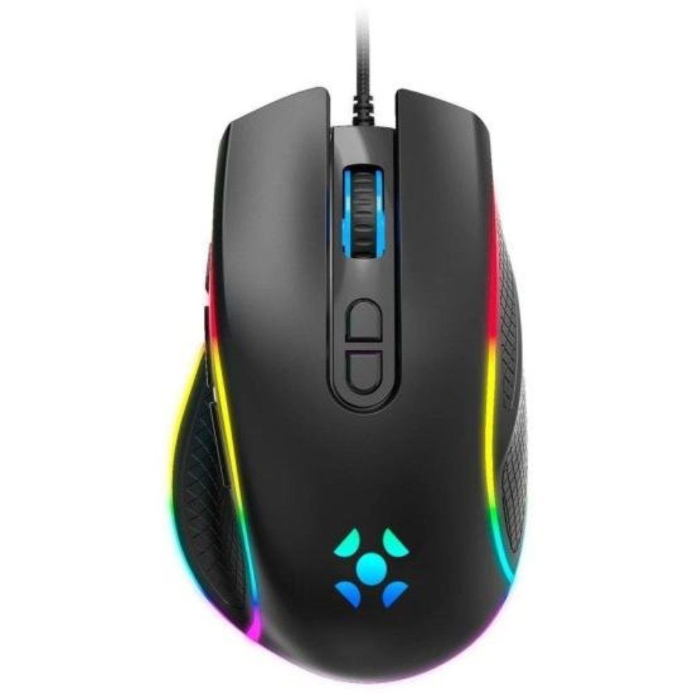 Mouse Gamer Fortrek Cruiser New com Sensor Óptico Pixart 3327 12000 DPI RGB 7 Botões Macro Preto