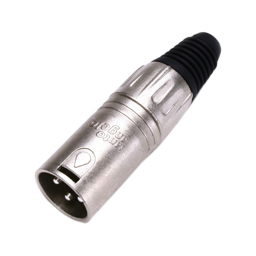 Plug XLR Canon Macho com Acabamentos e Contatos Niquelados Santo Angelo