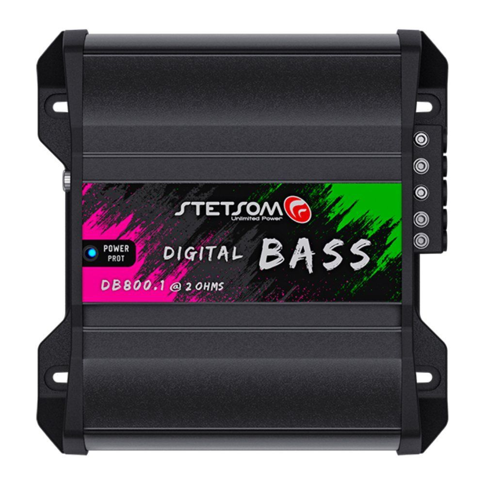 Módulo de Potência 1 Canal DB800 1c 2r Compatível com Diversos Veículos Amplificador de Graves com Resposta de 5Hz
