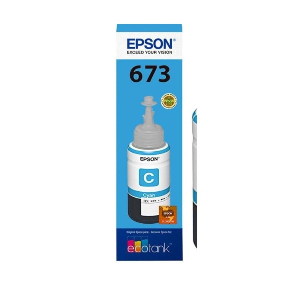 Refil de Tinta T673220AL com Alta Precisão no da Gota e Secagem Instantânea Ciano Epson