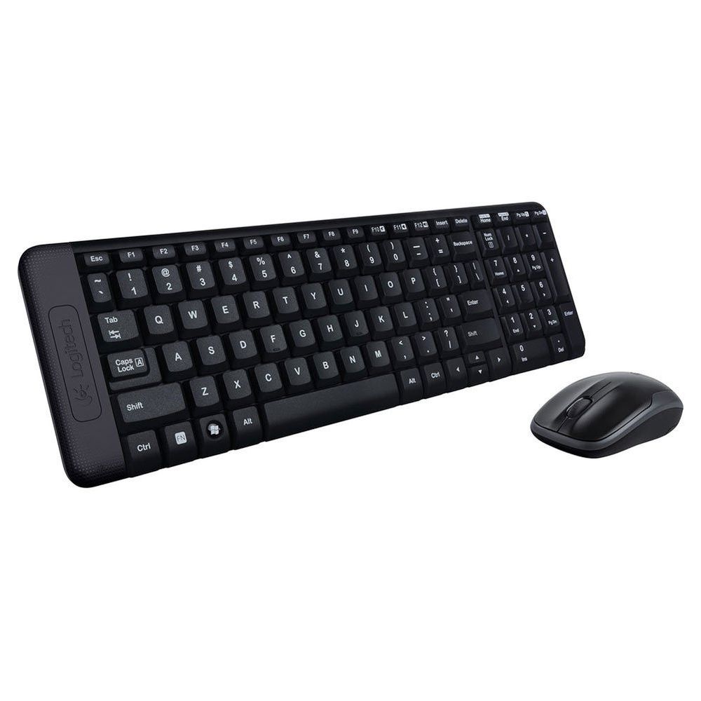 Combo Teclado e Mouse MK220 Conexão sem Fio 2,4 Ghz Receptor USB Preto Logitech