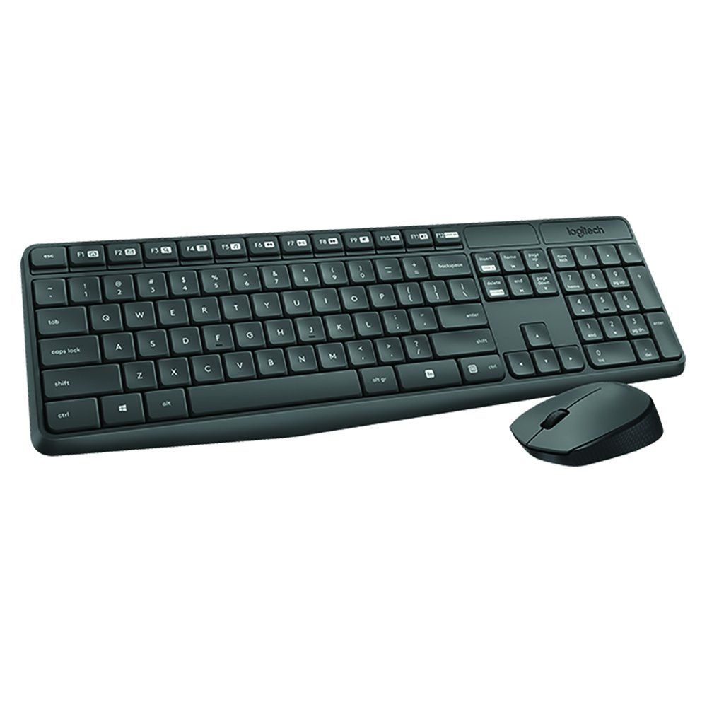 Combo de Teclado e Mouse MK235 Wireless com Conexão 2.4GHz e Alcance de 10 Metros Preto Logitech