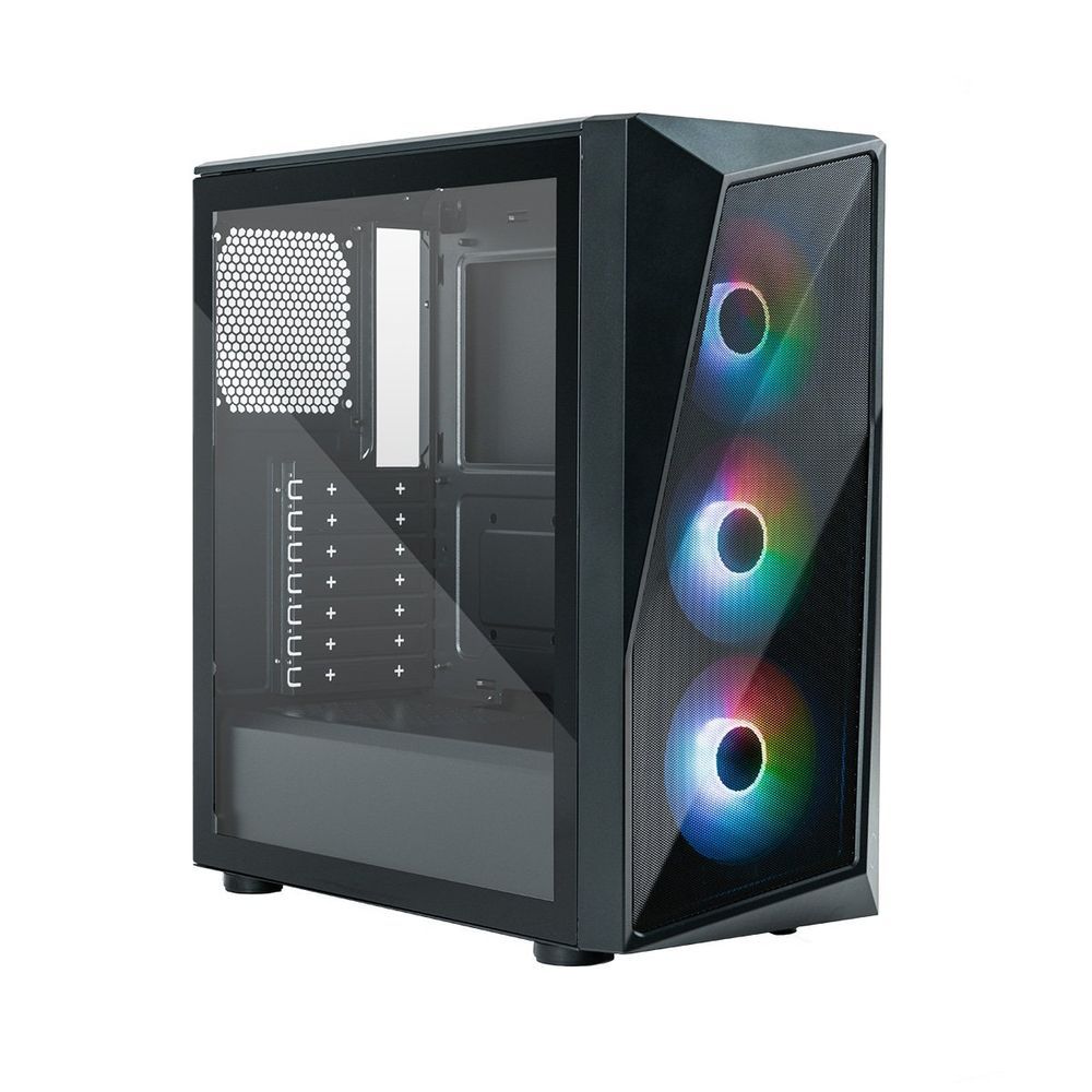 Gabinete Gamer CMP520 Mid Tower ATX Vidro Temperado com 3 Fans ARGB Preto Cooler Master