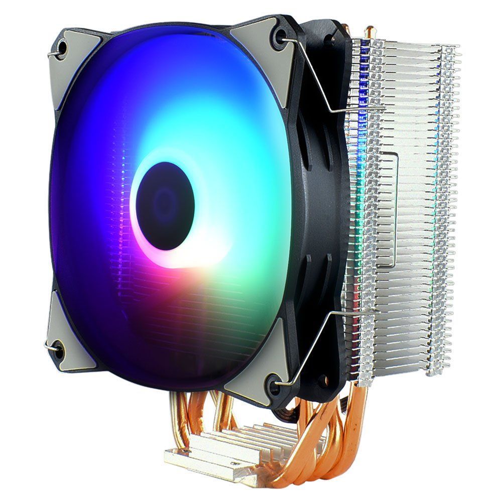 Cooler para Processador CP-130 Rainbow com LED Arco-Íris e Dutos de Cobre 130W Roxo Evus